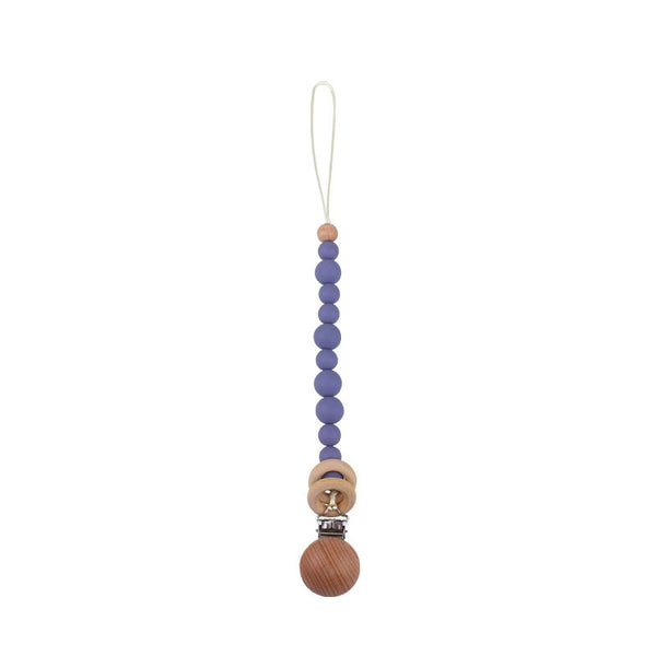CLIP CHUPO BOLAS DE MADERA Y MORADO