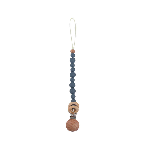 CLIP CHUPO BOLAS DE MADERA Y GRIS OSCURO