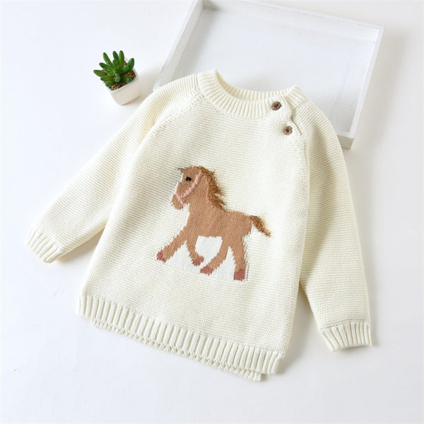 BUZO DE CABALLO PELUDO CREMA Y CAFE