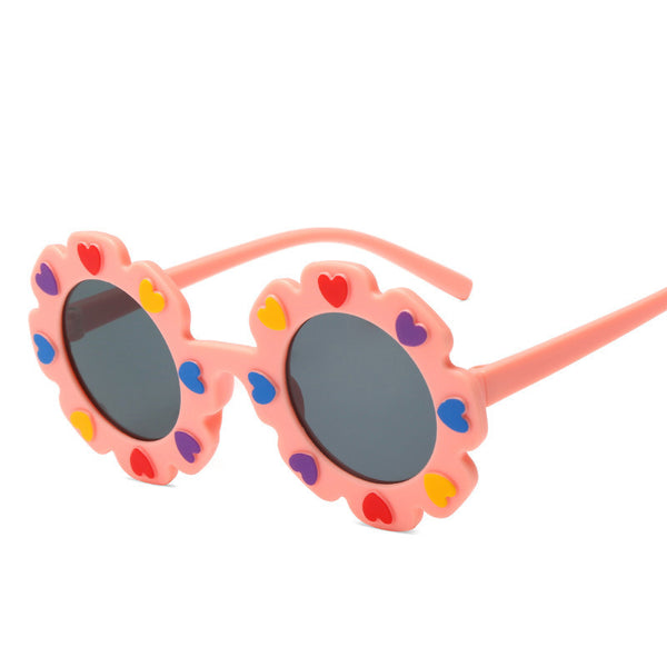 GAFAS FLORES MANDARINA CON CORAZONES DE COLORES