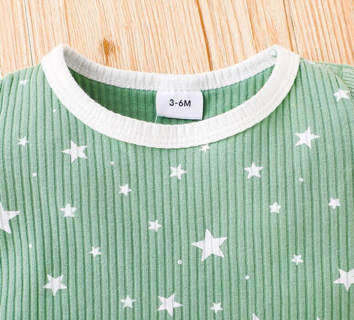 CONJUNTO VERDE MENTA ESTRELLAS