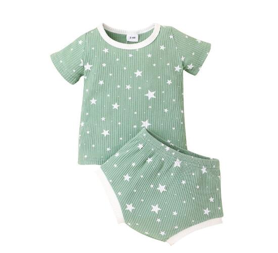CONJUNTO VERDE MENTA ESTRELLAS