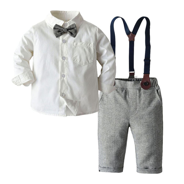 CONJUNTO PANTALON GRIS CORBATIN 