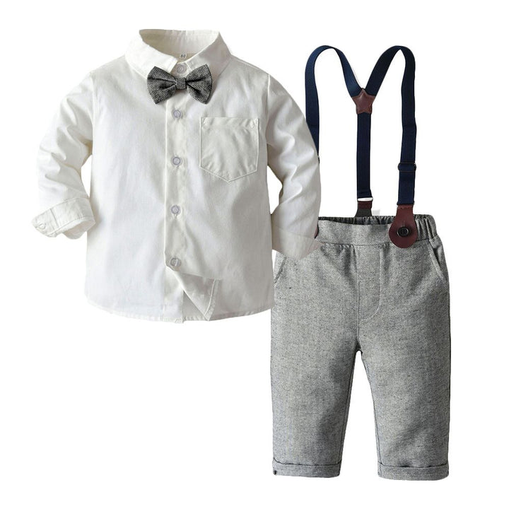 CONJUNTO PANTALON GRIS CORBATIN 