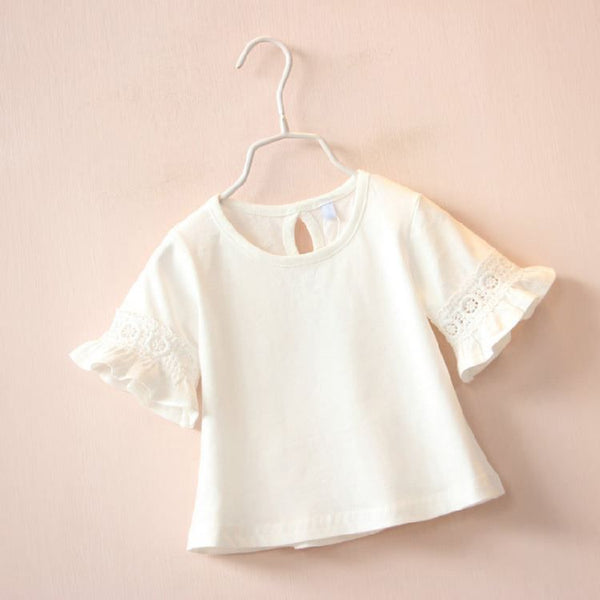 CAMISETA CREMA TEJIDA EN LA MANGA