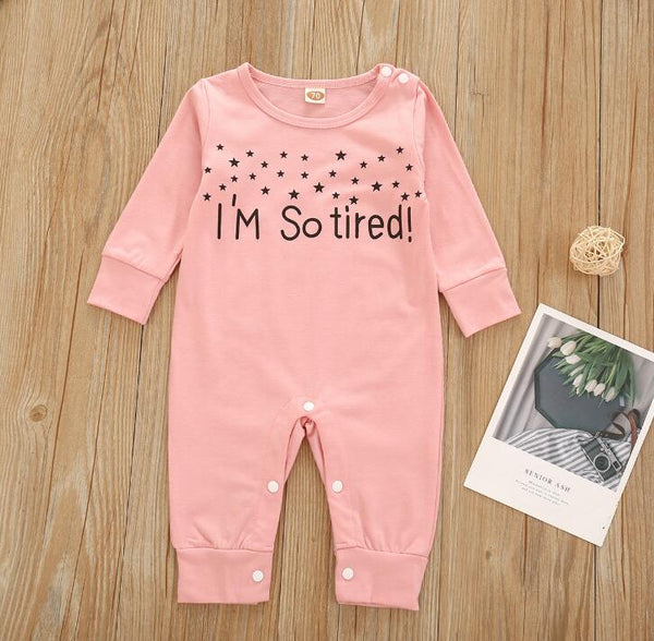ENTERIZO PIJAMA I'M SO TIRED ROSADA