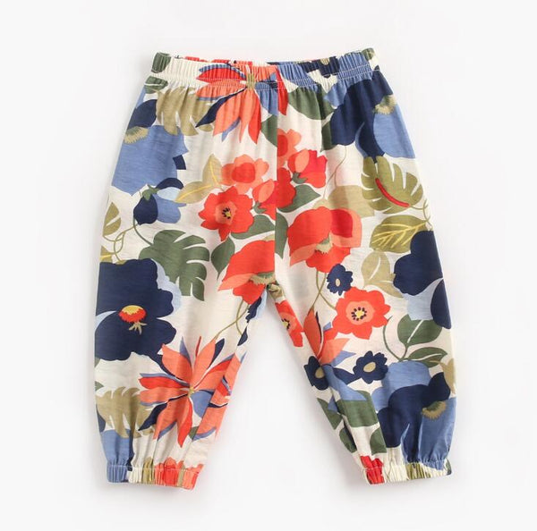 PANTALON FLORES ROJO Y AZUL