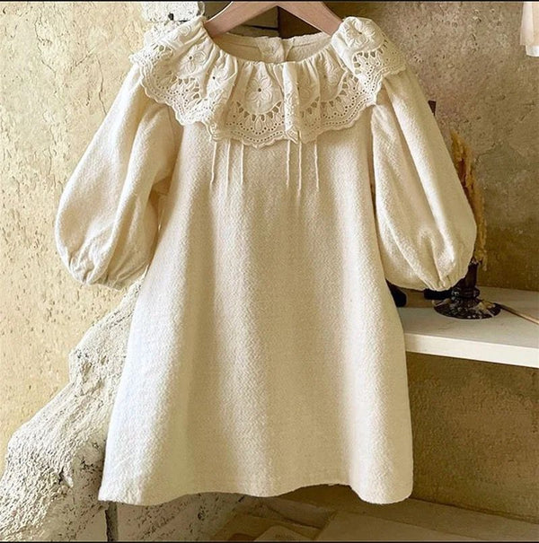 VESTIDO CREMA MANGA LARGA
