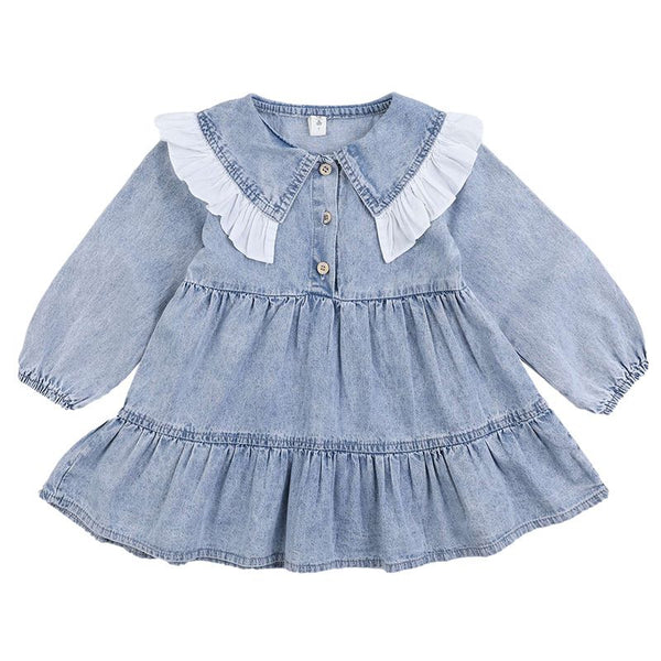VESTIDO DE BLUE JEAN CUELLO MANTEL